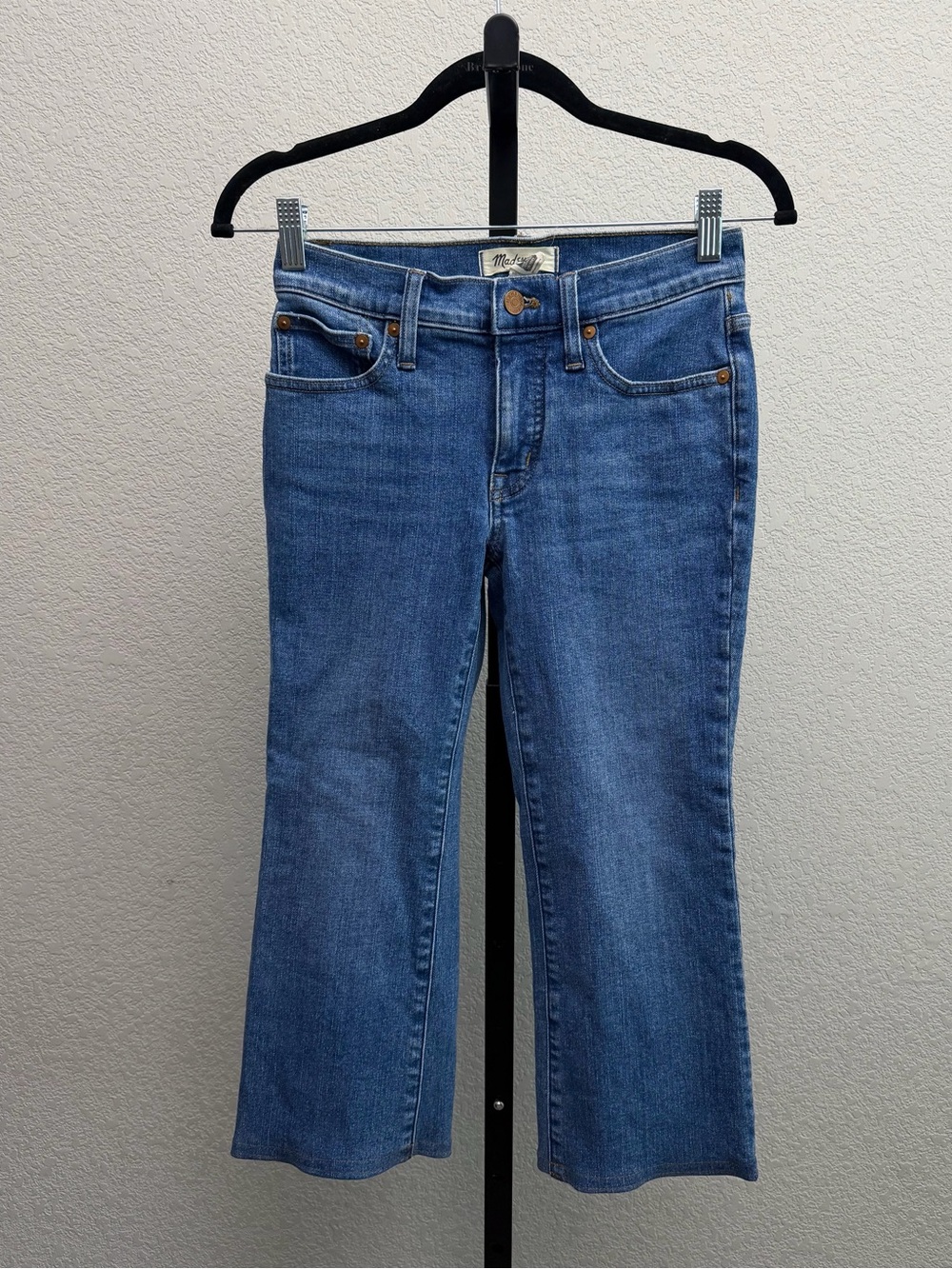 Madewell Women’s Mid Rise Kick Out Medium Blue Flare Jeans
